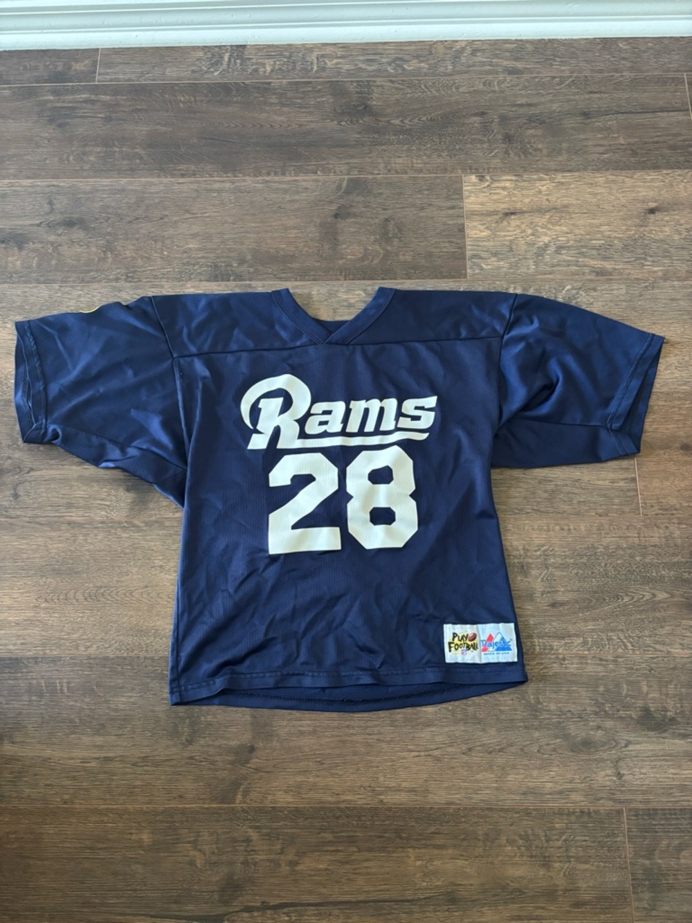 Marshall Faulk Mens Football Jersey Majestic Play Rams 90s NFL Youth Large